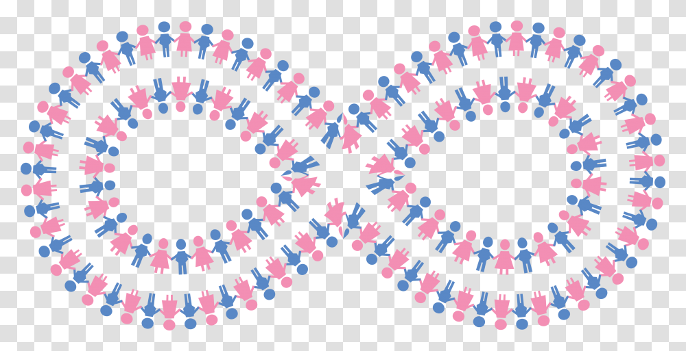 Free Clipart Of A Pink And Blue Infinity Symbol Male And Female Symbols Holding Hands, Rug, Chandelier, Lamp Transparent Png