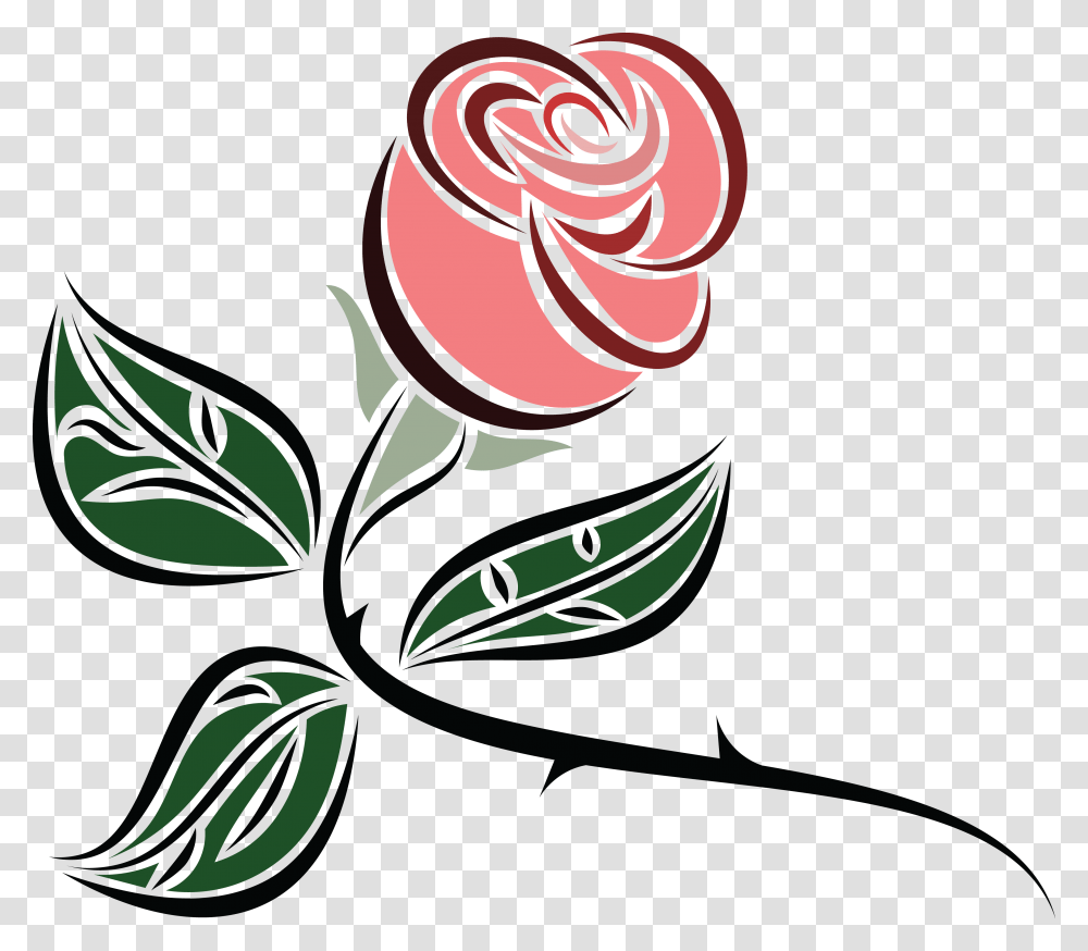 Free Clipart Of A Pink Rose, Plant, Flower, Blossom Transparent Png