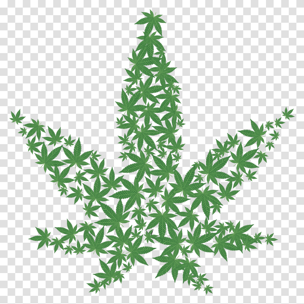Free Clipart Of A Pot Cannabis Marijuana Leaf, Snowflake, Plant, Tree, Cross Transparent Png