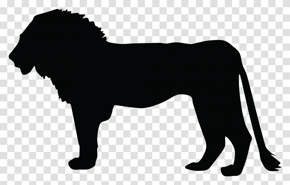 Free Clipart Of A Profiled Silhouetted Male Lion, Person, Mammal, Animal, Kneeling Transparent Png