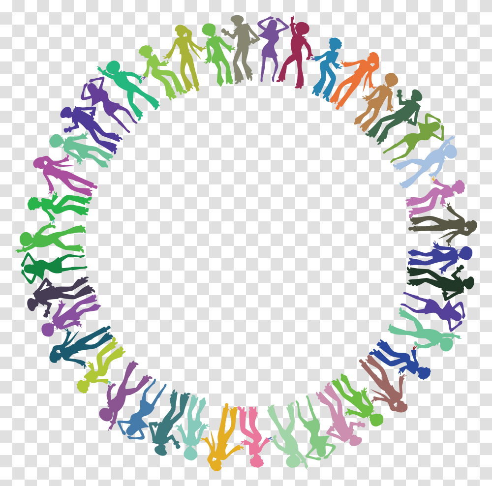 Free Clipart Of A Round Border Frame Of Colorful Disco Colorful Circle Border Design, Label, Number Transparent Png