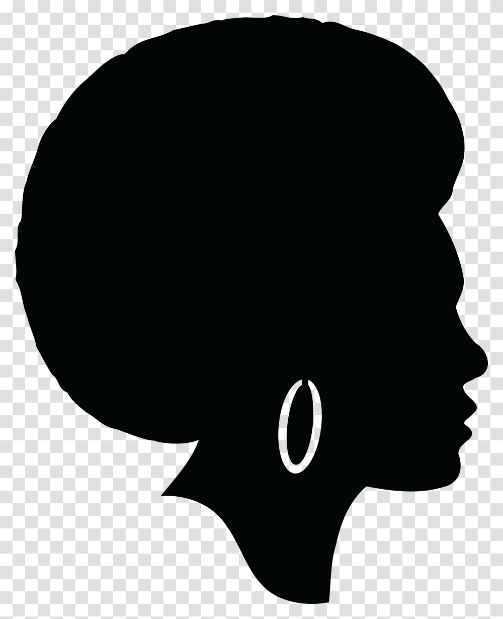 Free Clipart Of A Silhouetted Black Woman, Face, Head, Goggles Transparent Png