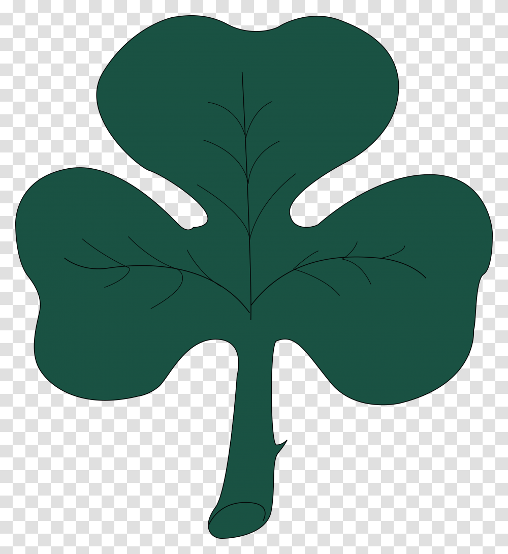 Free Clipart Of A St Paddy S Day 4 Leaf Clover Shamrock, Plant, Silhouette, Green Transparent Png