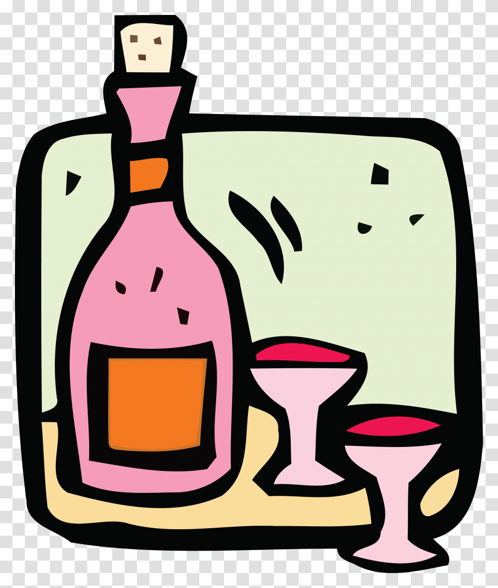 Free Clipart Of Wine, Bottle, Beverage, Drink, Alcohol Transparent Png
