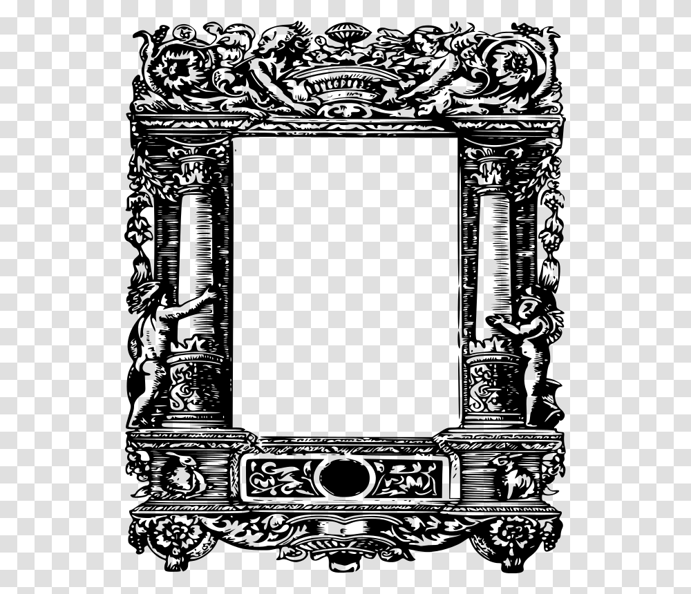 Free Clipart Ornate Curly Column Frame, Gray, World Of Warcraft Transparent Png