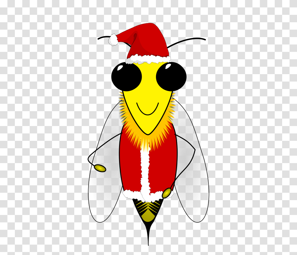 Free Clipart Santa Honey Bee Jesseakc, Animal, Mammal, Wildlife, Face Transparent Png