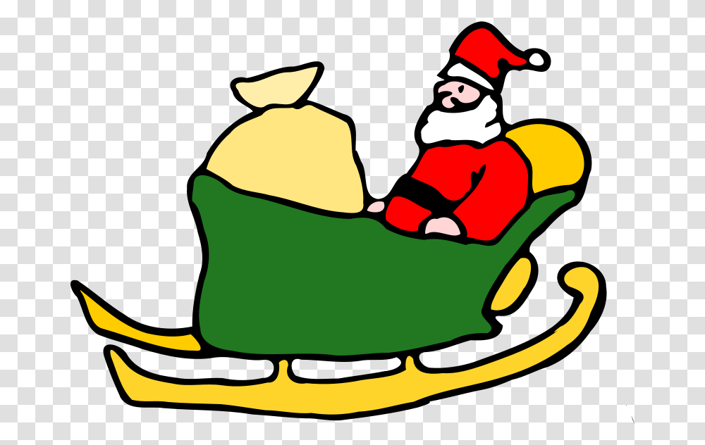 Free Clipart Santa In His Sleigh Fen, Sled, Elf, Sack, Bag Transparent Png