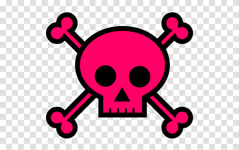 Free Clipart Skull And Crossbones Large Pink Lil Mermaid Girl, Pac Man, Stencil Transparent Png