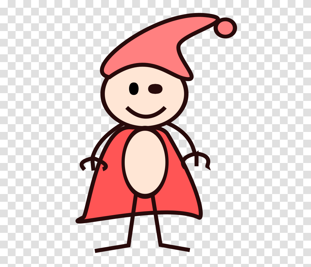 Free Clipart Stick Boy In A Red Cape With Red Hat Loveandread, Snowman, Winter, Outdoors, Nature Transparent Png