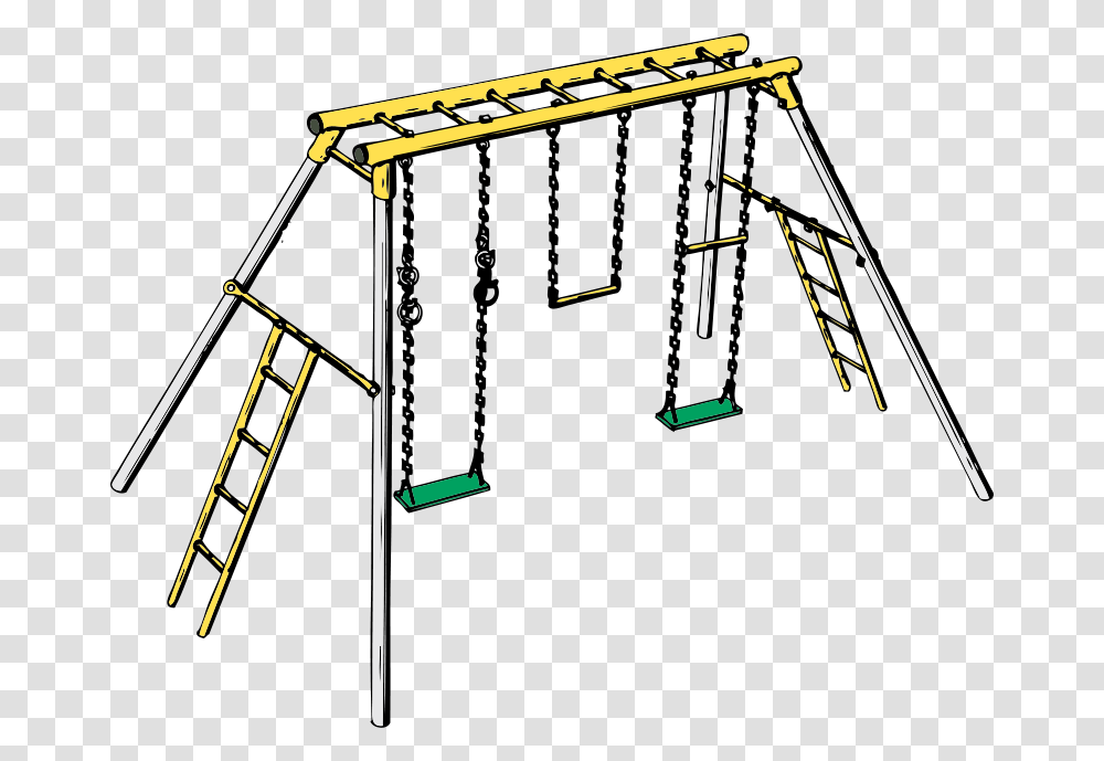 Free Clipart Swing Set Johnny Automatic, Utility Pole, Toy, Construction Crane, Fence Transparent Png