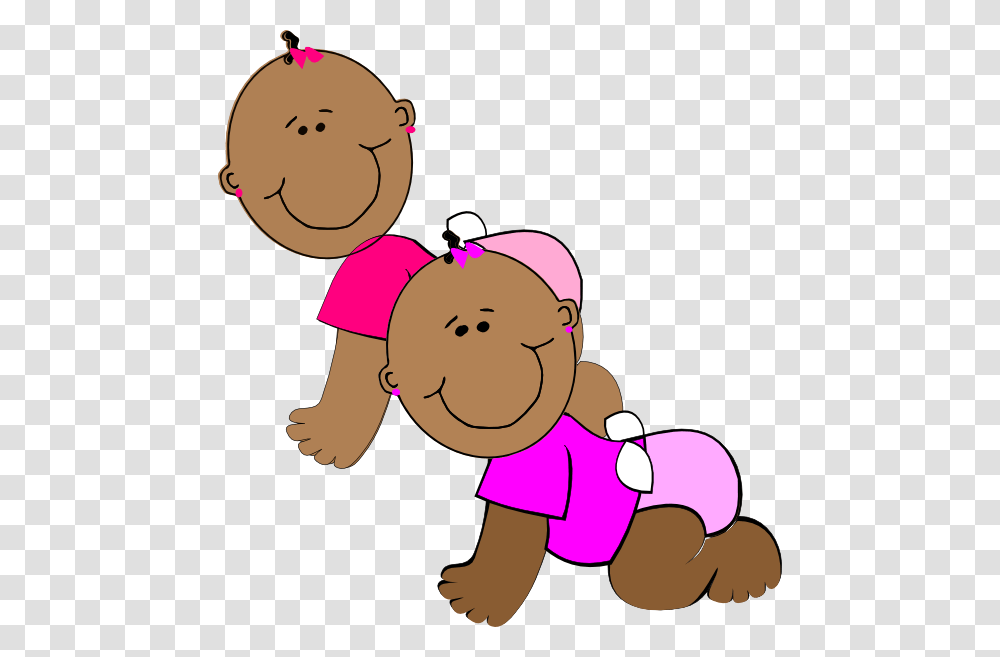 Free Clipart Twin, Baby, Crawling Transparent Png