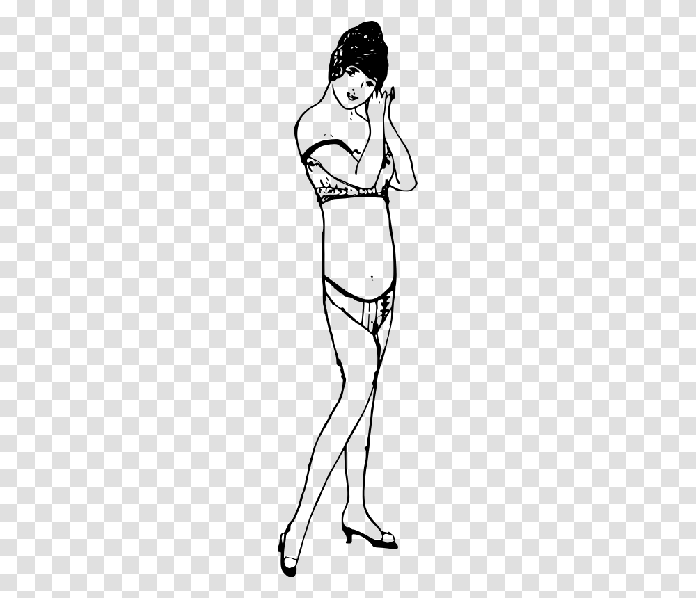 Free Clipart Vintage Woman In A Bikini, Gray, World Of Warcraft Transparent Png