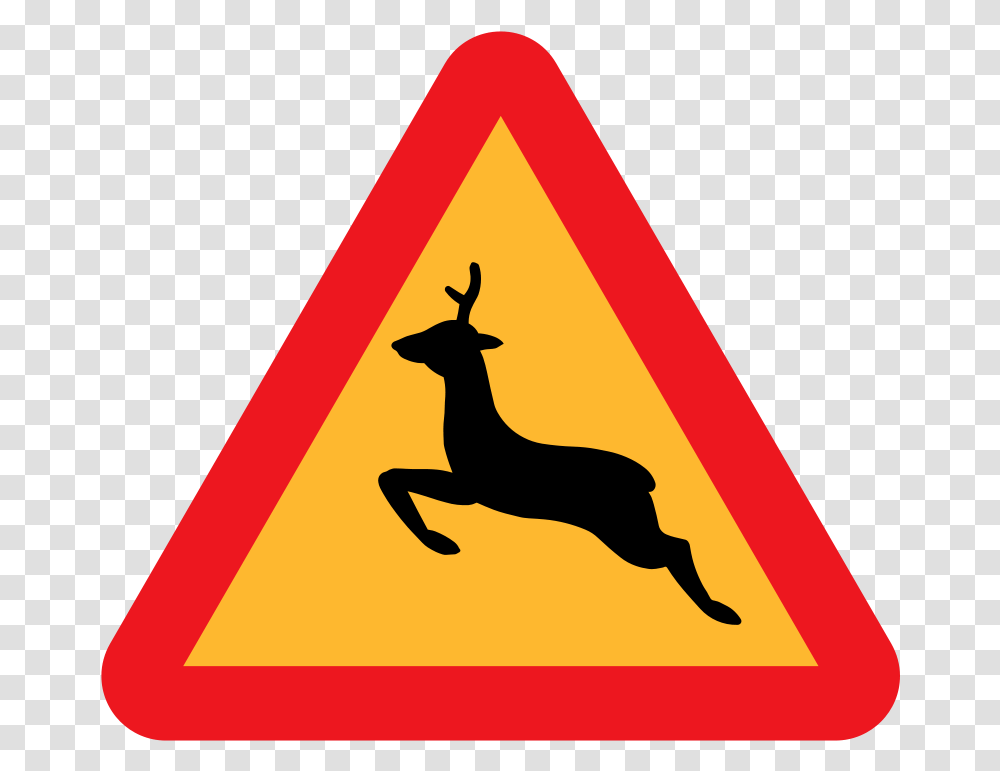 Free Clipart Warning Deer Roadsign Ryanlerch, Road Sign, Antelope, Wildlife Transparent Png
