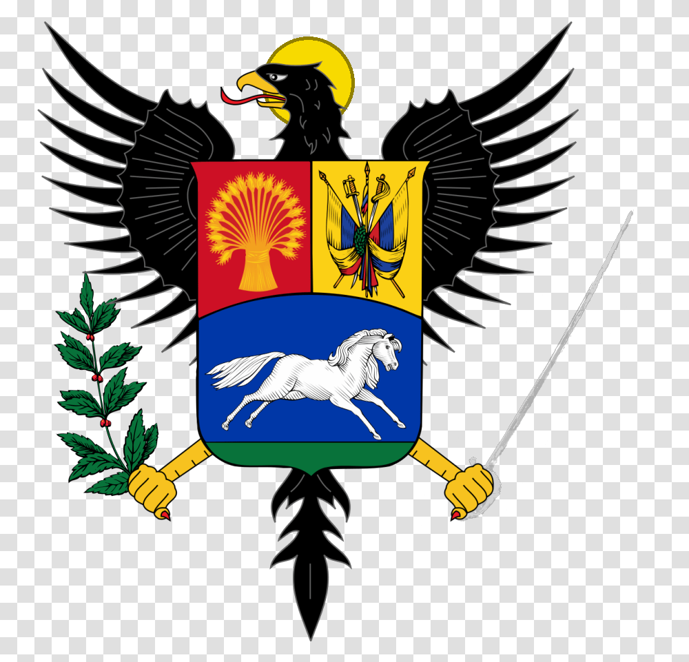 Free Coat Of Arms Of Venezuela Clipart Coat Venezuela Coat Of Arms, Bird, Animal, Armor Transparent Png
