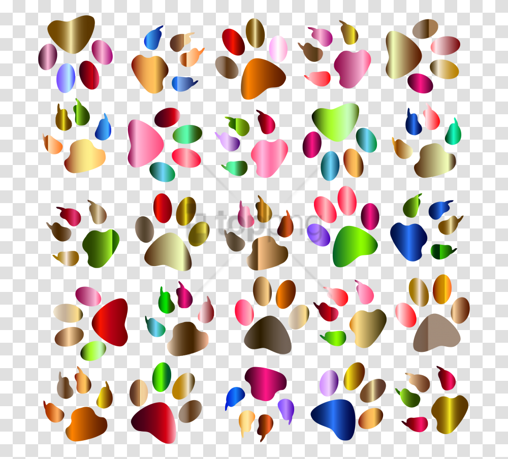 Free Colorful Footprints Image With Free Dog Paw Background Clip Art, Confetti, Paper Transparent Png