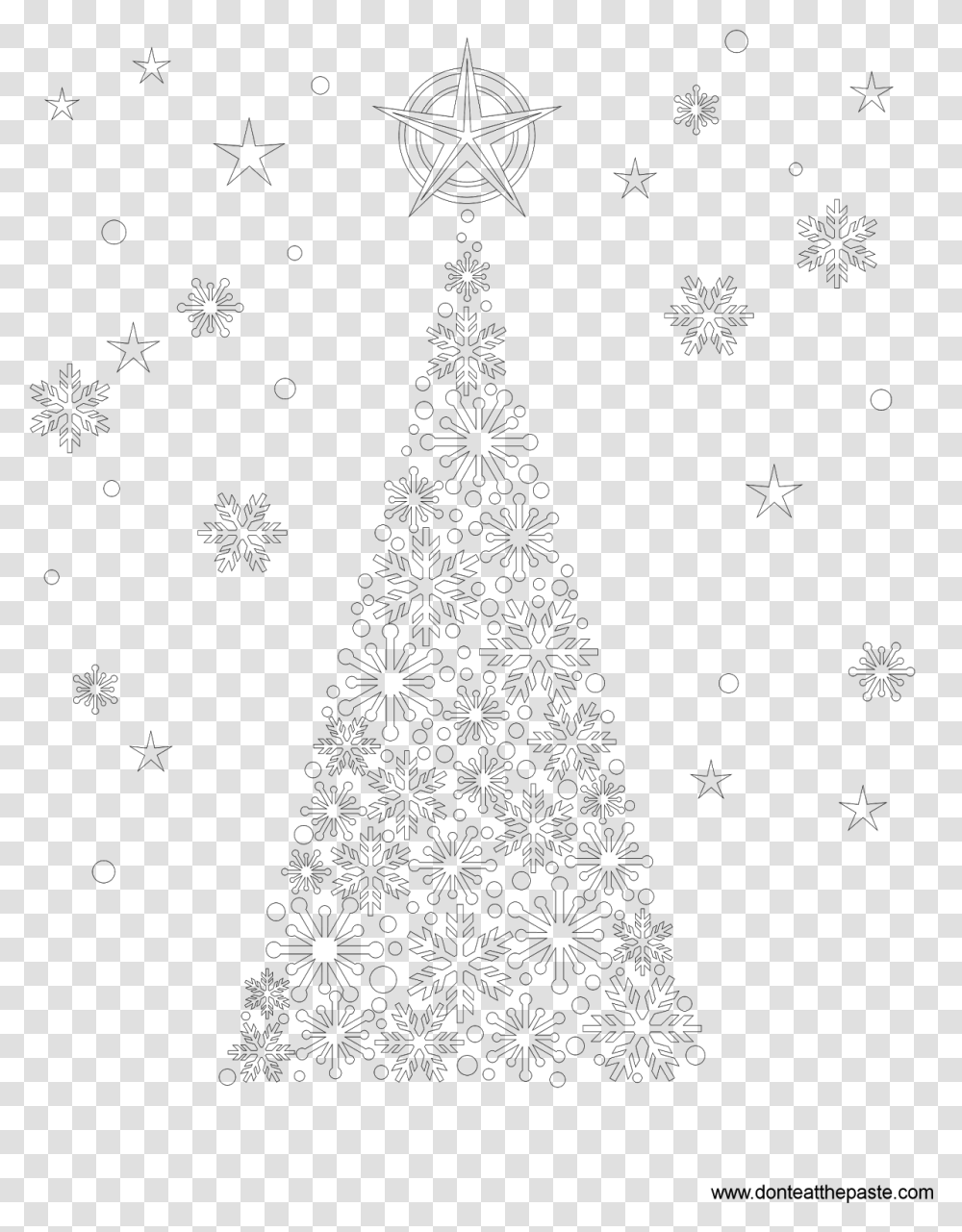 Free Coloring Pages Of Snowflake Border Christmas Tree, Gray, World Of Warcraft Transparent Png