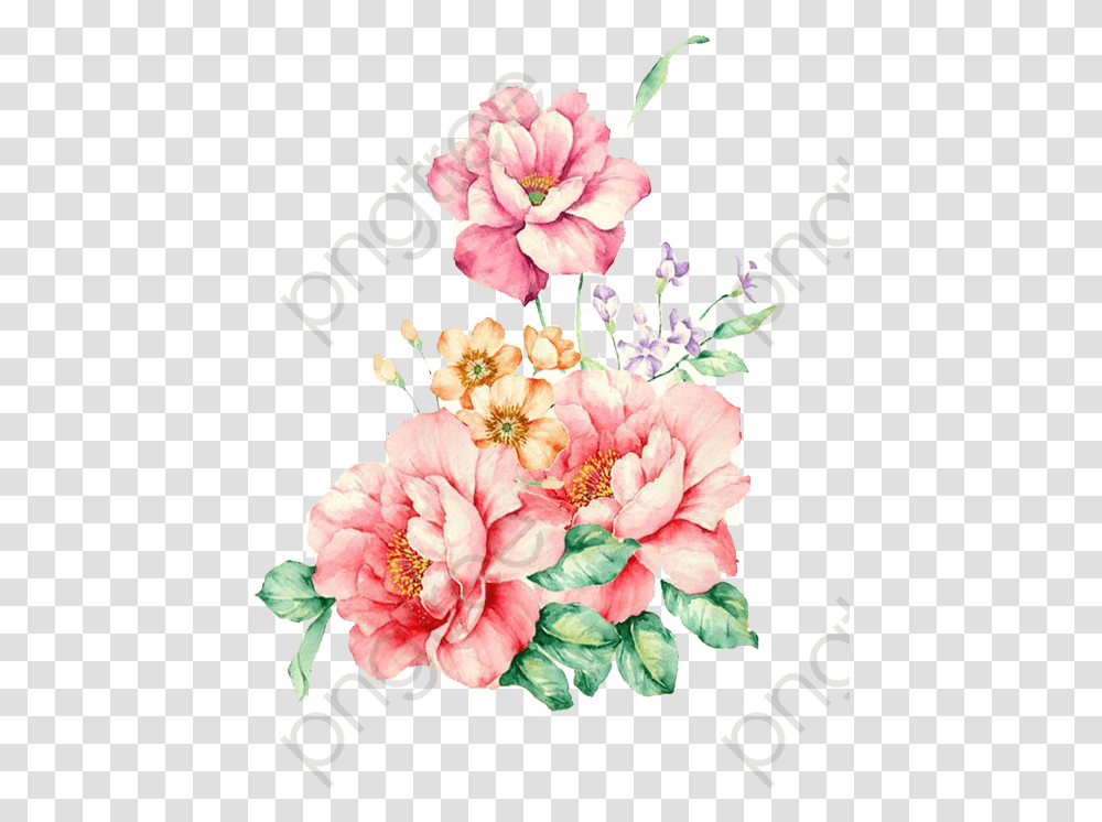 Free Commercial Use Clipart Flower Floral Watercolor Water Paint Flower, Plant, Blossom, Floral Design Transparent Png
