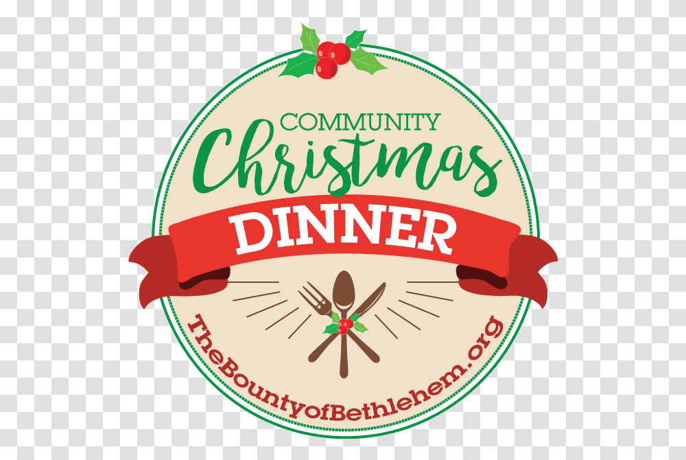 Free Community Christmas Dinner, Label, Beverage, Food Transparent Png