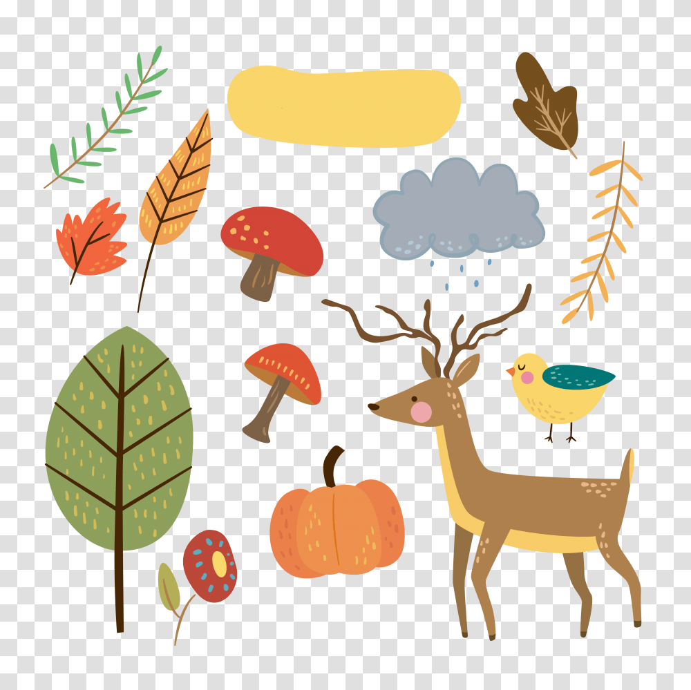 Free Critter Autumn Planner Stickers And Clip Art, Leaf, Plant, Deer, Wildlife Transparent Png