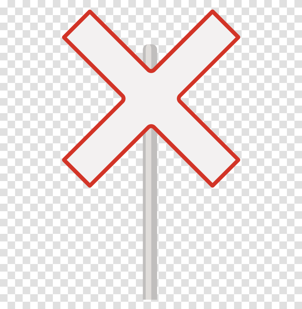 Free Cross Railroad Sign With Vertical, Symbol, Fence, Barricade Transparent Png