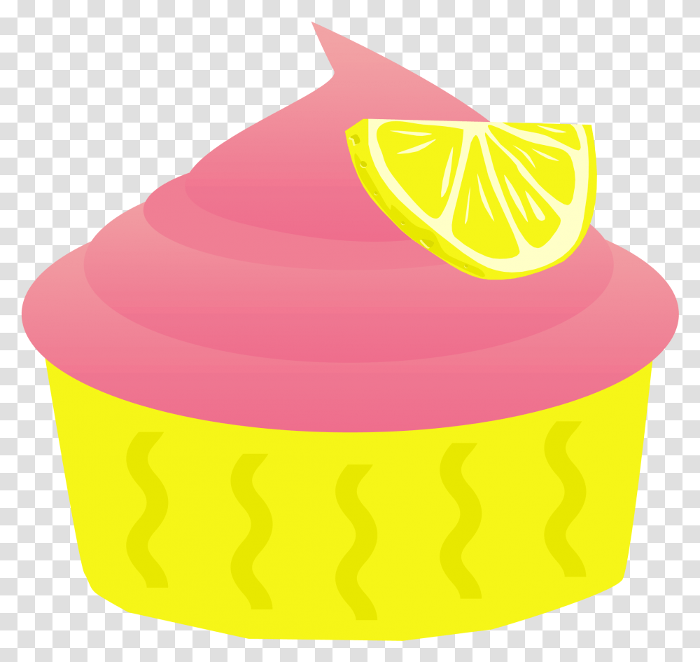 Free Cupcake Clipart Pink And Yellow Cupcake Clipart, Dessert, Food, Cream, Creme Transparent Png