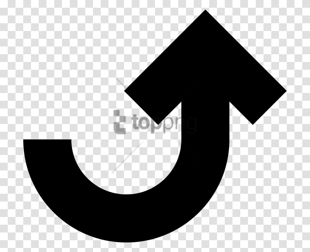 Free Curved Arrow Black Icon Image With Up Curve Arrow, Alphabet, Axe, Tool Transparent Png