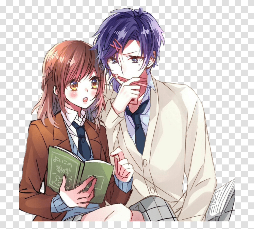 Free Cute Anime Kawaii Couple Images Anime Boy And Girl Romantic, Person, Human, Manga, Comics Transparent Png