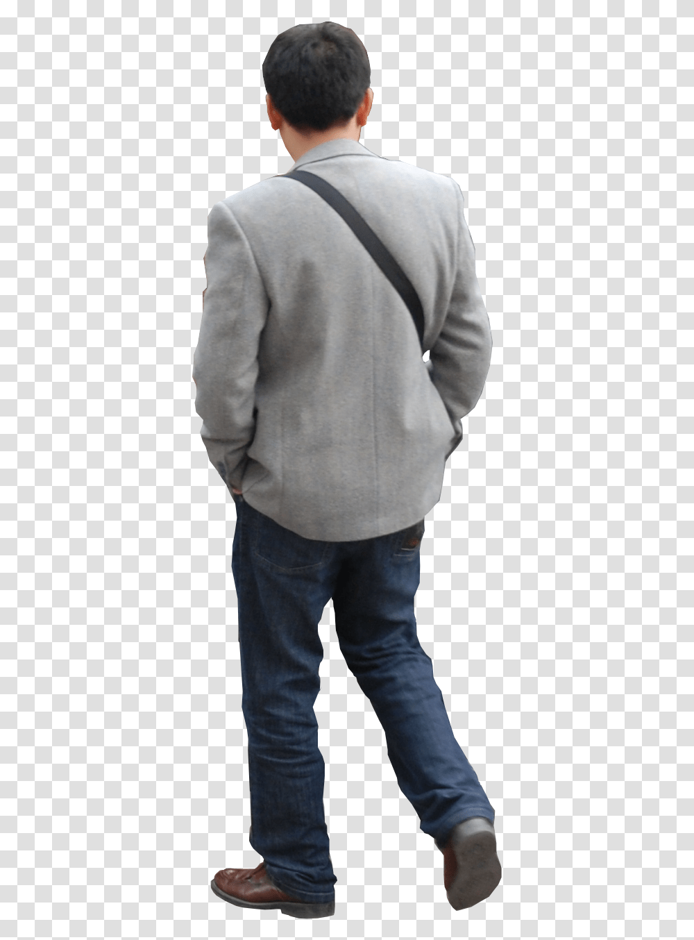 Free Cutout Photo Of A Man Walking Away Render People Background Person Walking, Clothing, Sweater, Sweatshirt, Sleeve Transparent Png