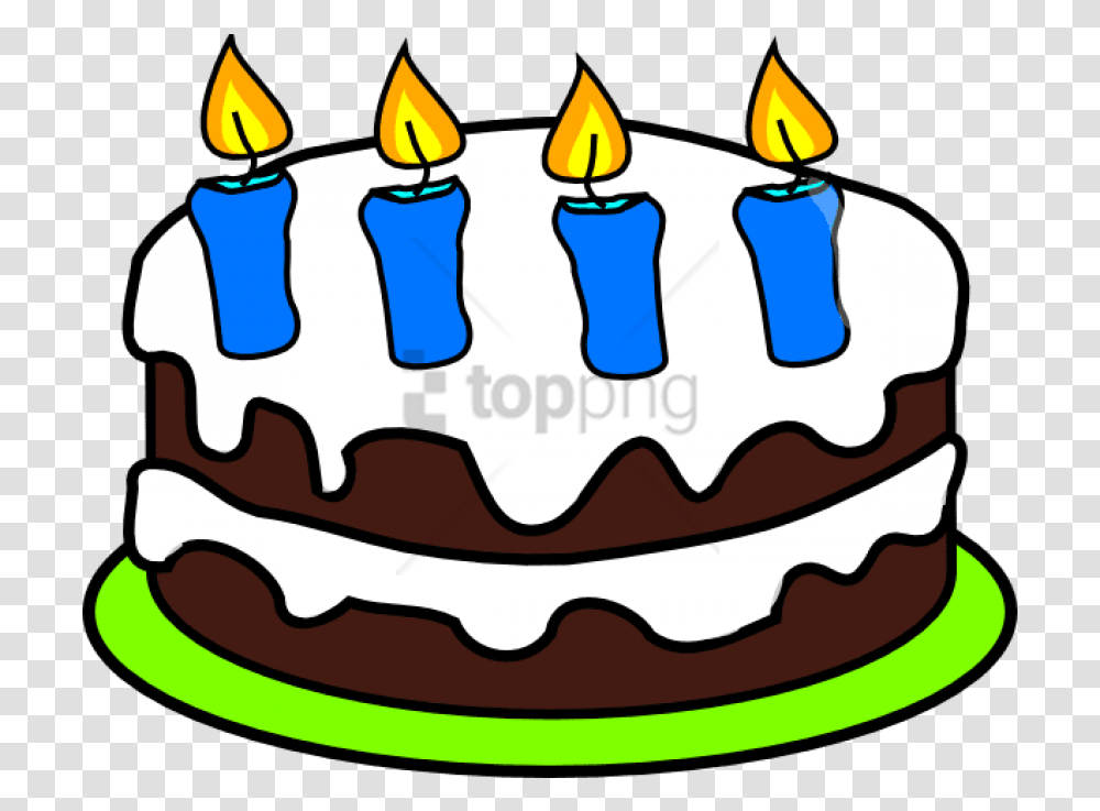 Free Dessertcandle Birthday Cake Clipart 4 Birthday Cake 4 Candles, Food, Icing, Cream, Creme Transparent Png