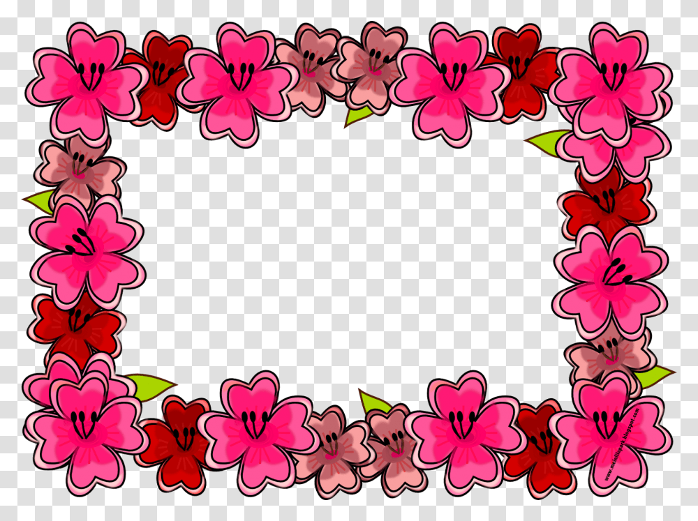 Free Digital Bright Flower Frame And Journaling Pink Flower Frame Designs, Floral Design, Pattern Transparent Png