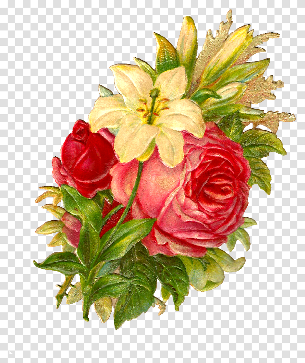 Free Digital Flower Bouquet Images Of Red And Pink Garden Roses, Plant, Blossom, Flower Arrangement Transparent Png