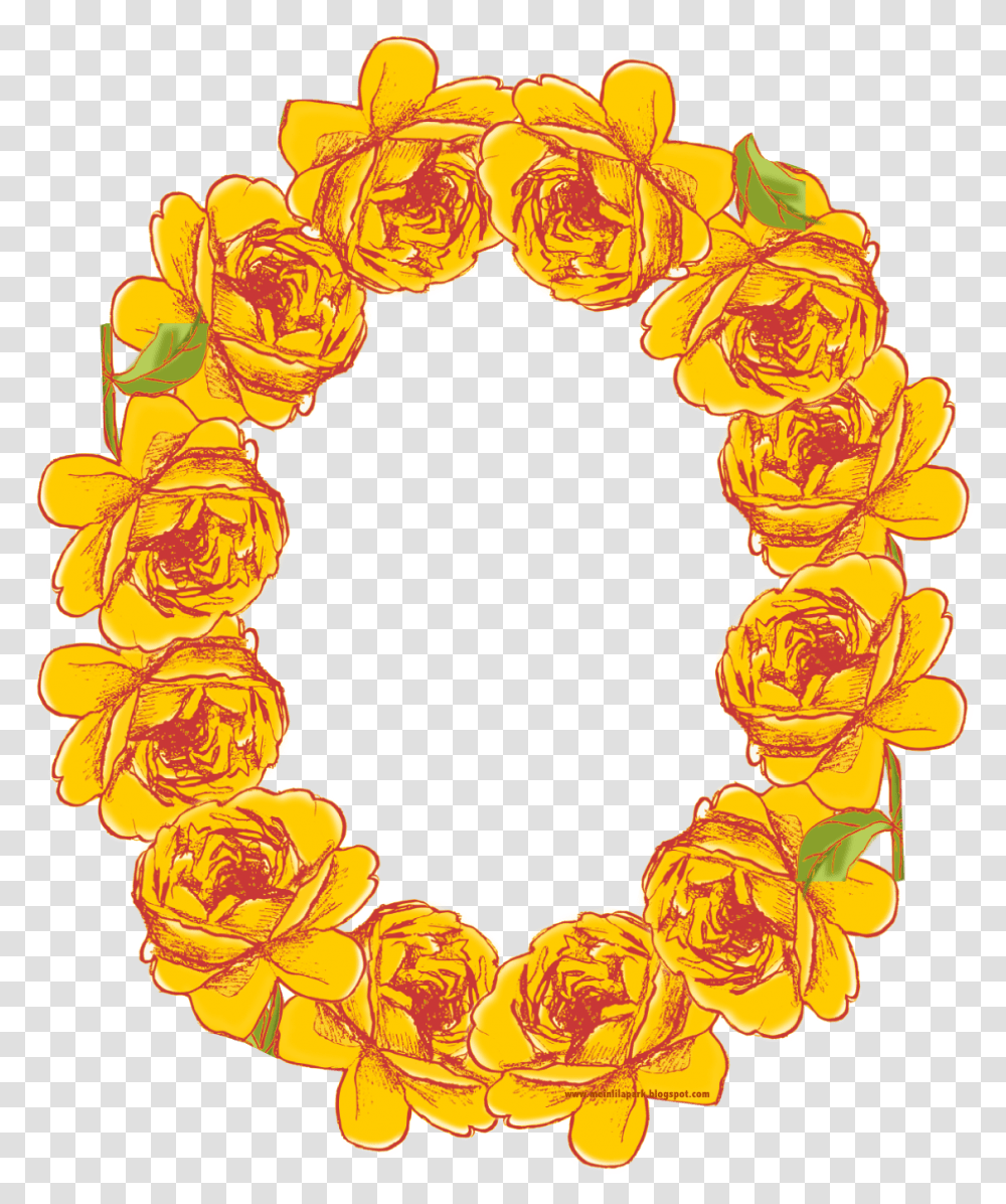 Free Digital Oval Yellow Rose Frame, Alphabet Transparent Png