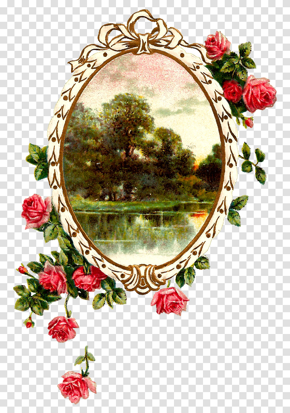 Free Digital Printable Label And Pink Rose Flower Frame Rose Flower Frames Design, Plant, Floral Design, Pattern Transparent Png