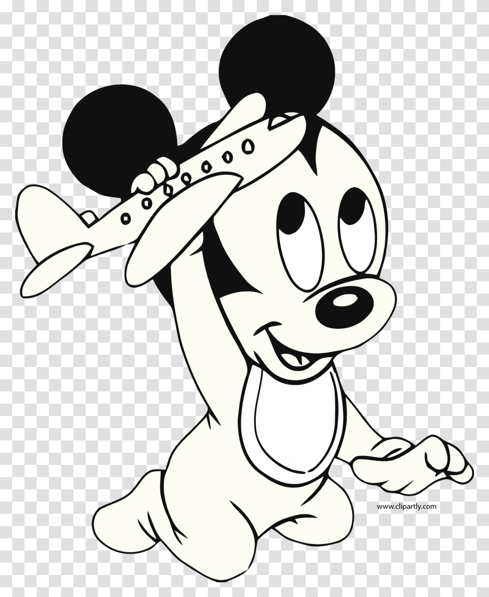 Free Disney Baby Mickey Mouse Picture Cartoon Black And White Disney, Leisure Activities, Animal, Mammal, Stencil Transparent Png