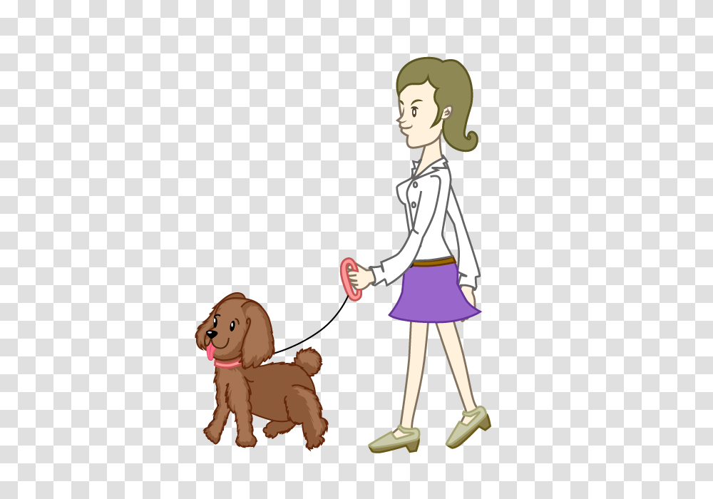 Free Dog Walking Cartoon Clipart Graphics, Person, People, Book, Hand Transparent Png