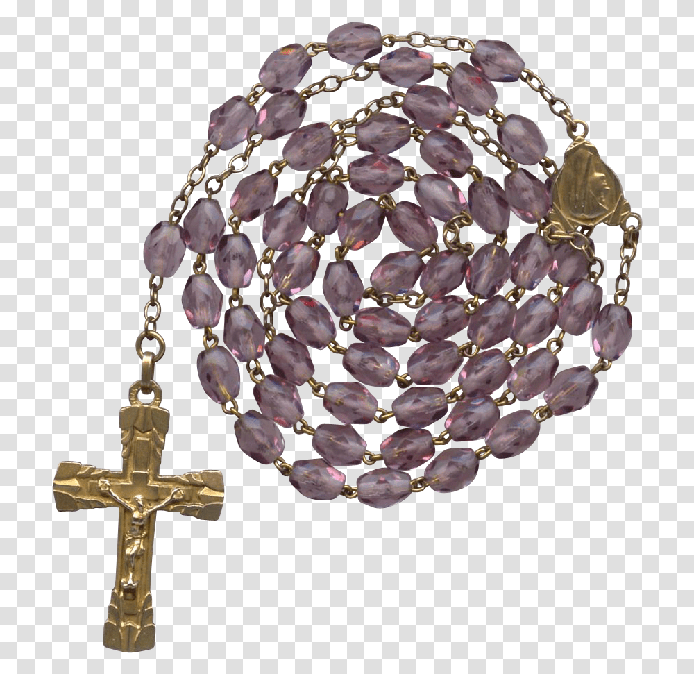 Free Download Amethyst Clipart Amethyst Rosary Purple Cross, Bead, Accessories, Accessory, Prayer Beads Transparent Png