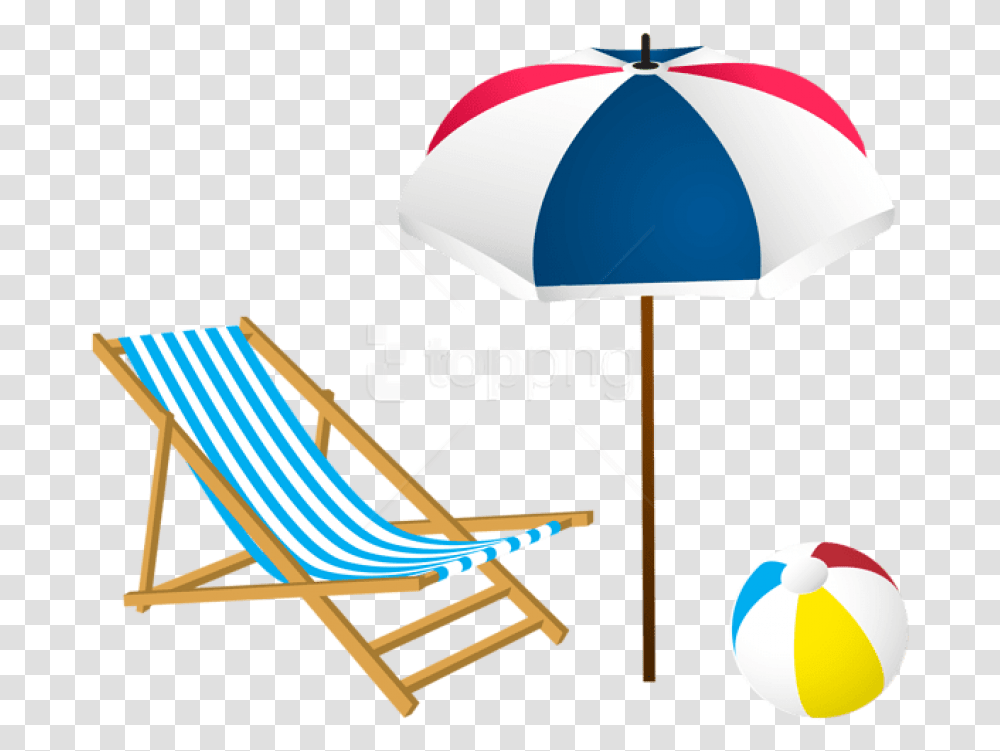 Free Download Beach Summer Set Clip Art Clipart Beach Set, Chair, Furniture, Patio Umbrella, Garden Umbrella Transparent Png