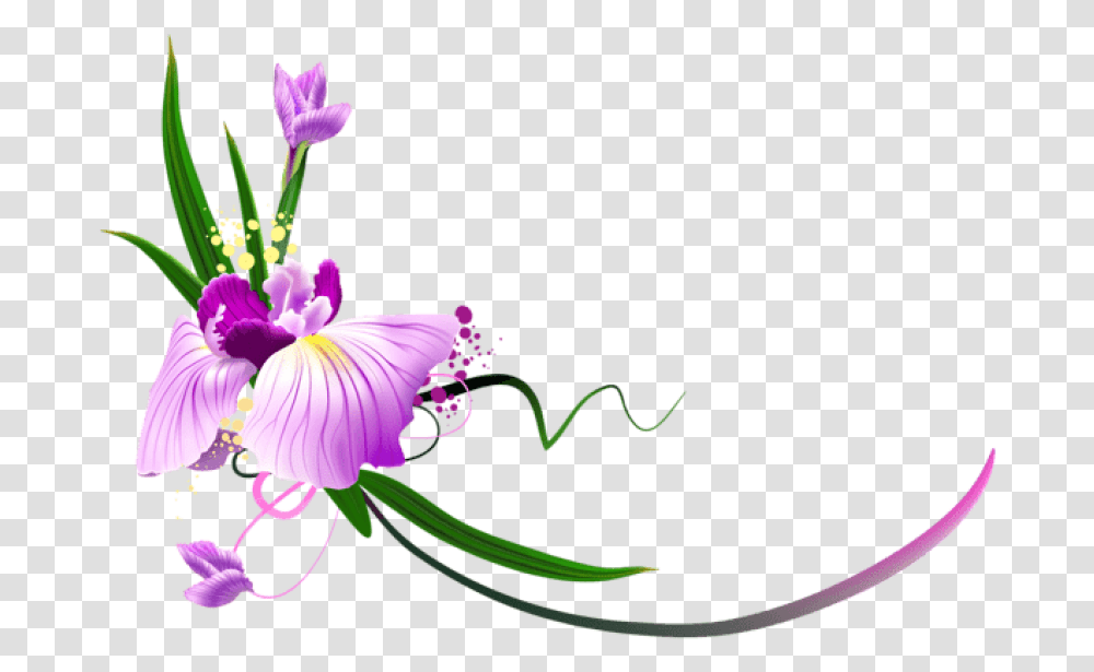 Free Download Beautiful Purple Floral Decor Clipart Border Free Clipart Flowers, Plant, Floral Design, Pattern Transparent Png