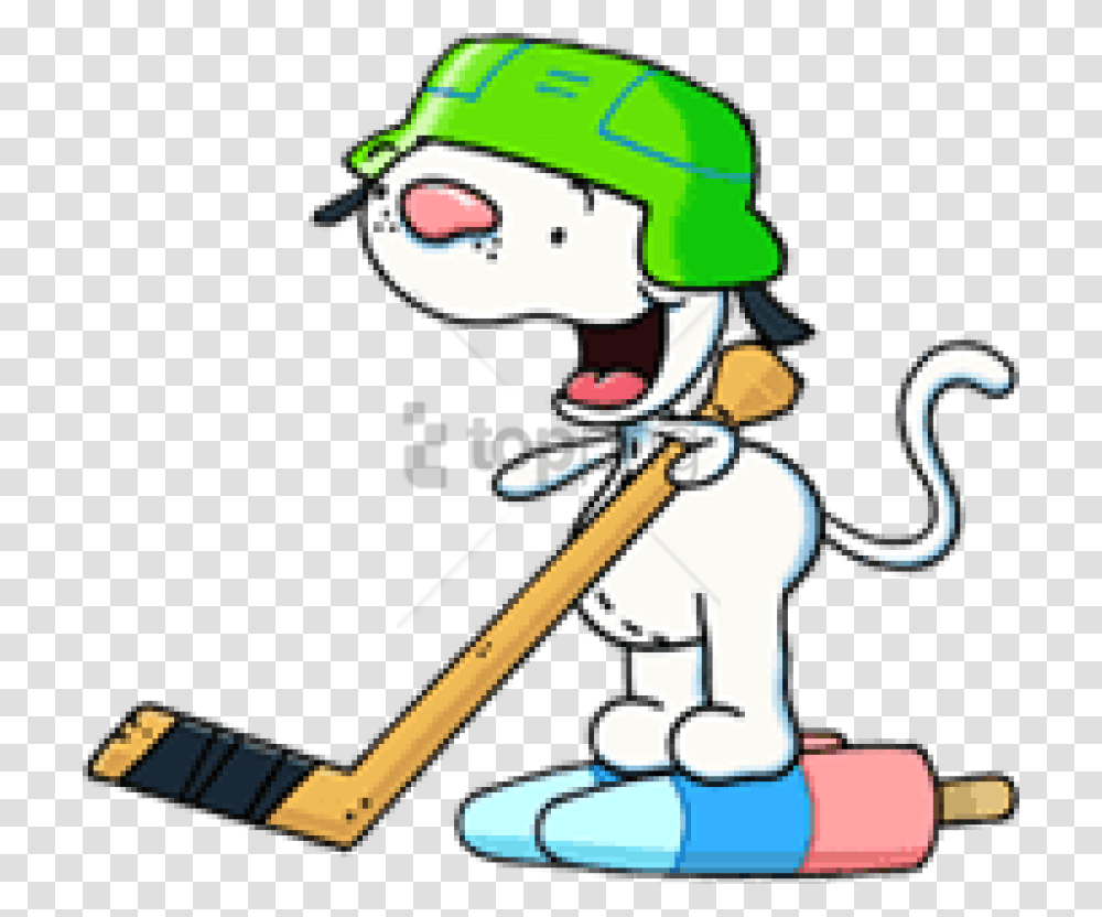 Free Download Binoo Playing Ice Hockey Clipart Binoo Playing Hockey, Helmet, Apparel, Lawn Mower Transparent Png