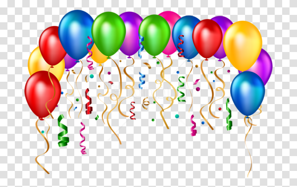 Free Download Birthday Party Balloons Happy Birthday, Confetti, Paper Transparent Png