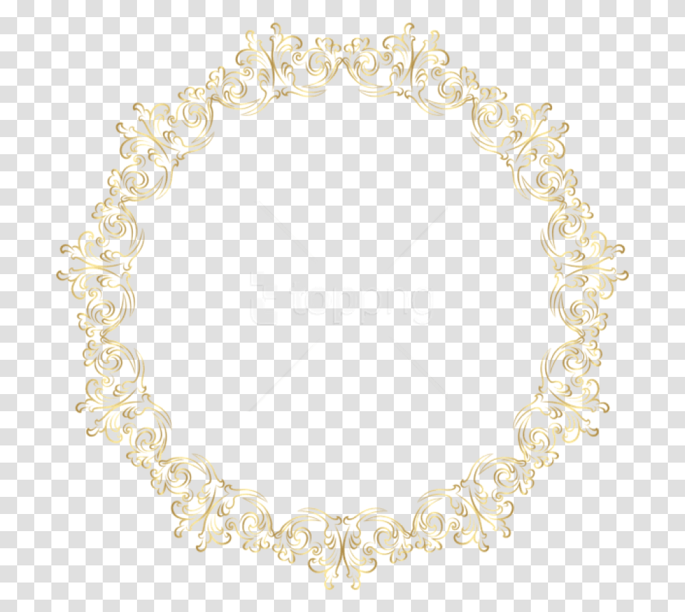 Free Download Border Frame Gold Clipart Photo Bordes Circulares, Rug, Oval, Lace, Pattern Transparent Png