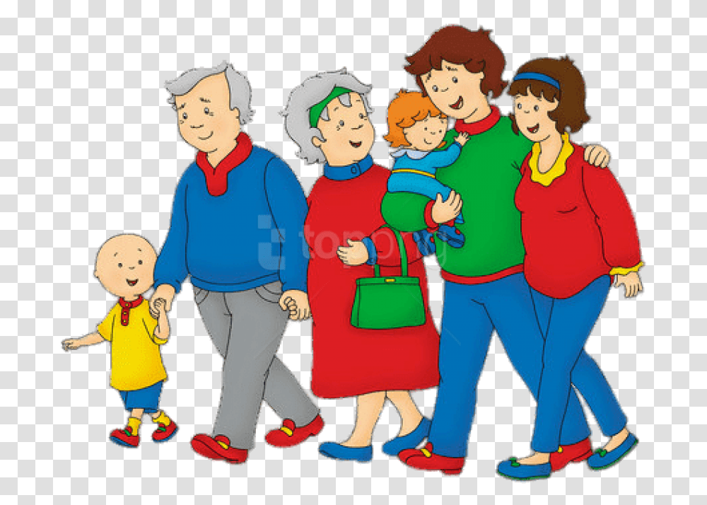 Free Download Caillou With His Tall Is Dad, Family, People, Person, Human Transparent Png