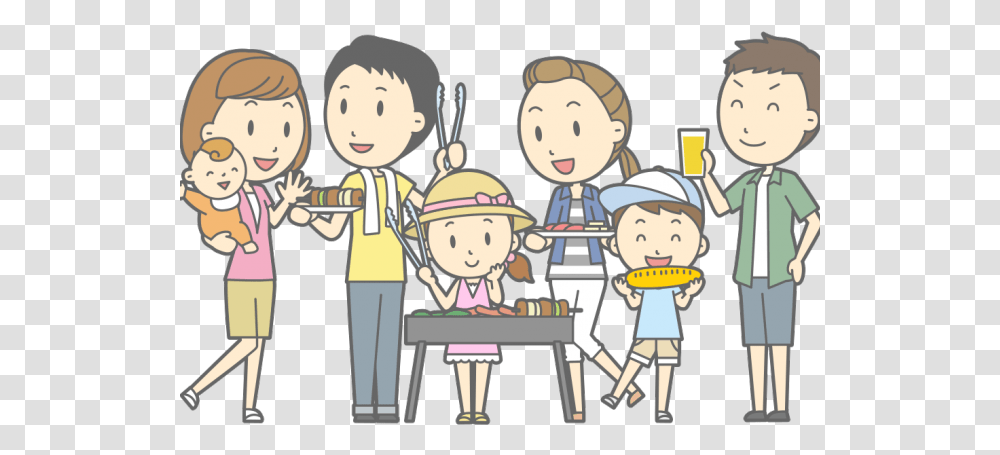 Free Download Clip Art Family Barbecue Clipart, Performer, Crowd, Drawing, Doodle Transparent Png