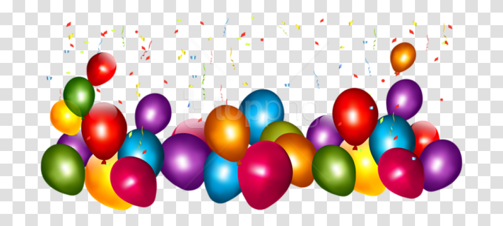 Free Download Colorful Balloons With Confetti And Balloons, Paper Transparent Png