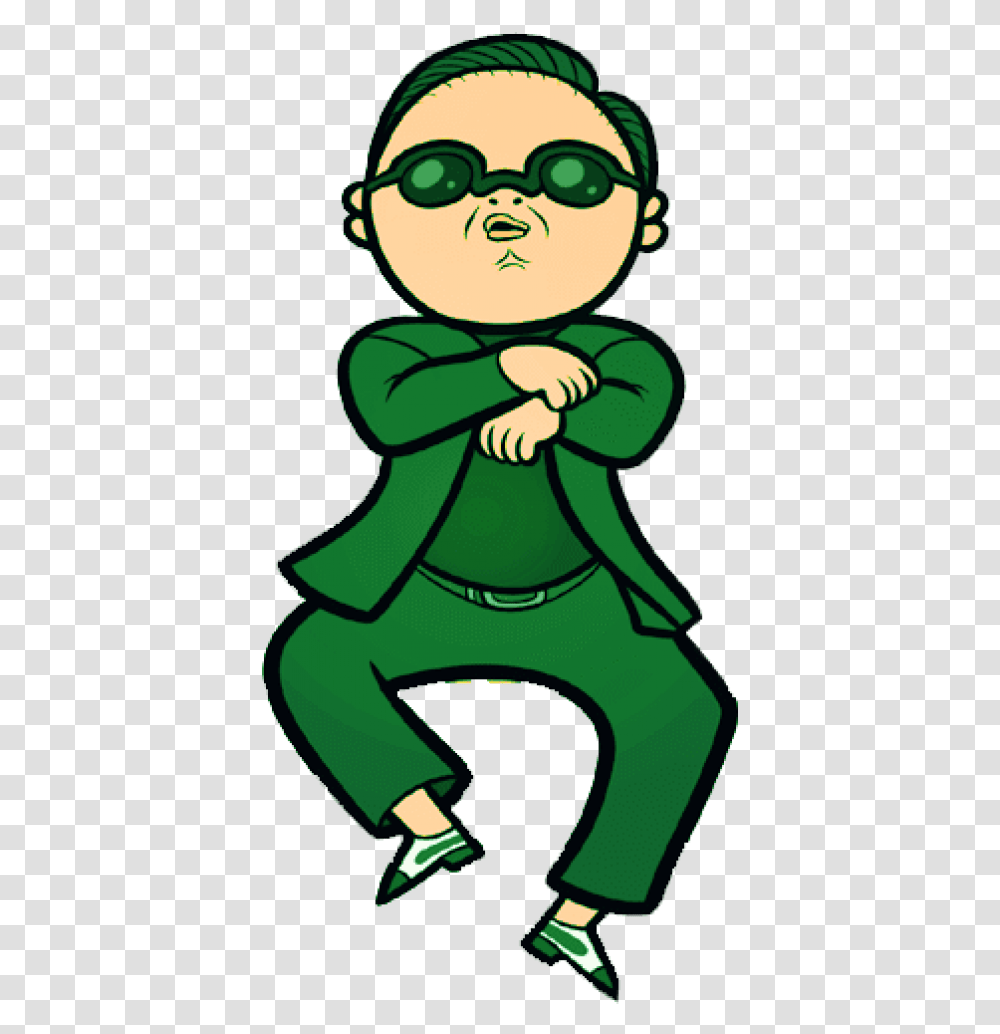 Free Download Gangnam Style Cartoon Animated Gif Cartoon Dancing Gif, Elf, Hand, Green Transparent Png