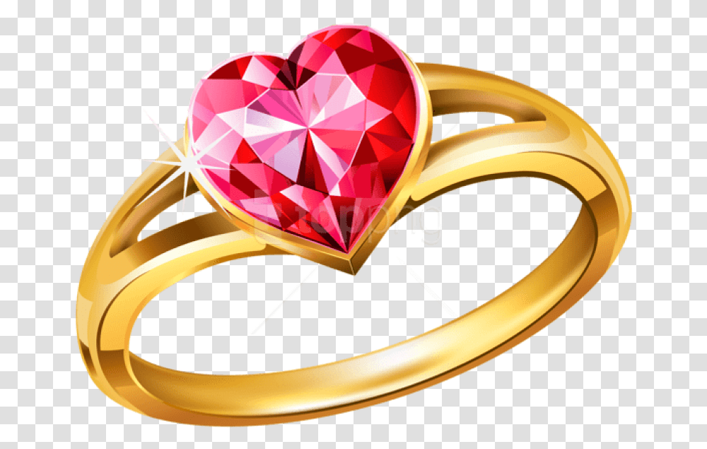 Free Download Gold Ring With Pink Diamond Heart Jewellery Ring, Accessories, Accessory, Jewelry Transparent Png