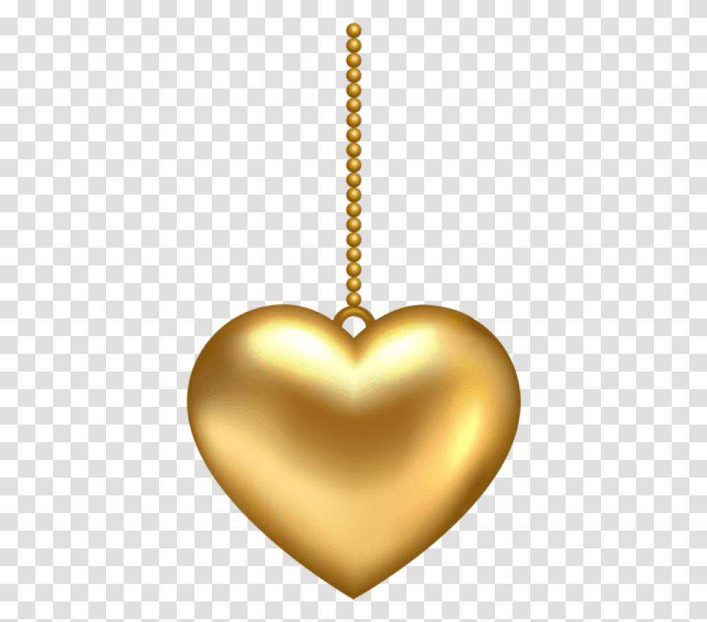Free Download Hanging Golden Heart Gold Heart Locket Clipart, Lamp, Pendant Transparent Png