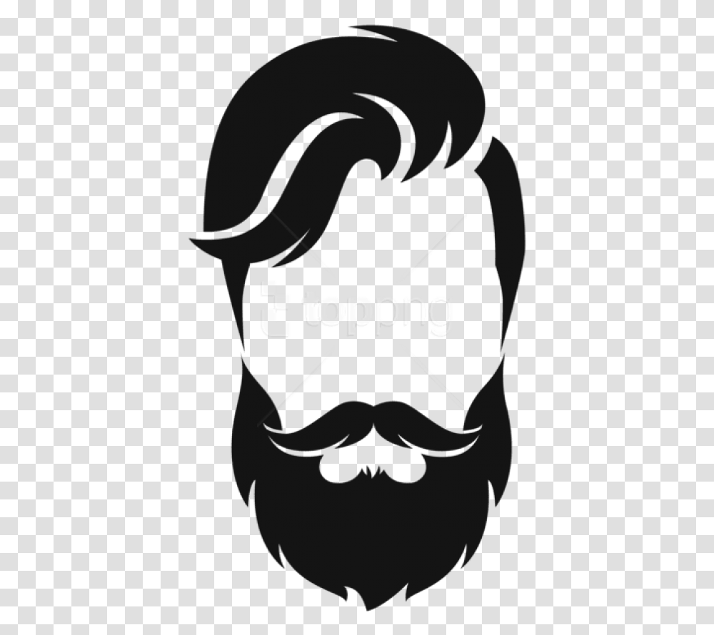 Free Download Hipster Hair Clipart Beard Style Black And White, Stencil, Mustache, Label Transparent Png
