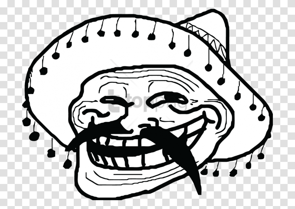 Free Download Mexican Meme Troll Face Images Funny Troll Face, Apparel, Helmet, Hat Transparent Png