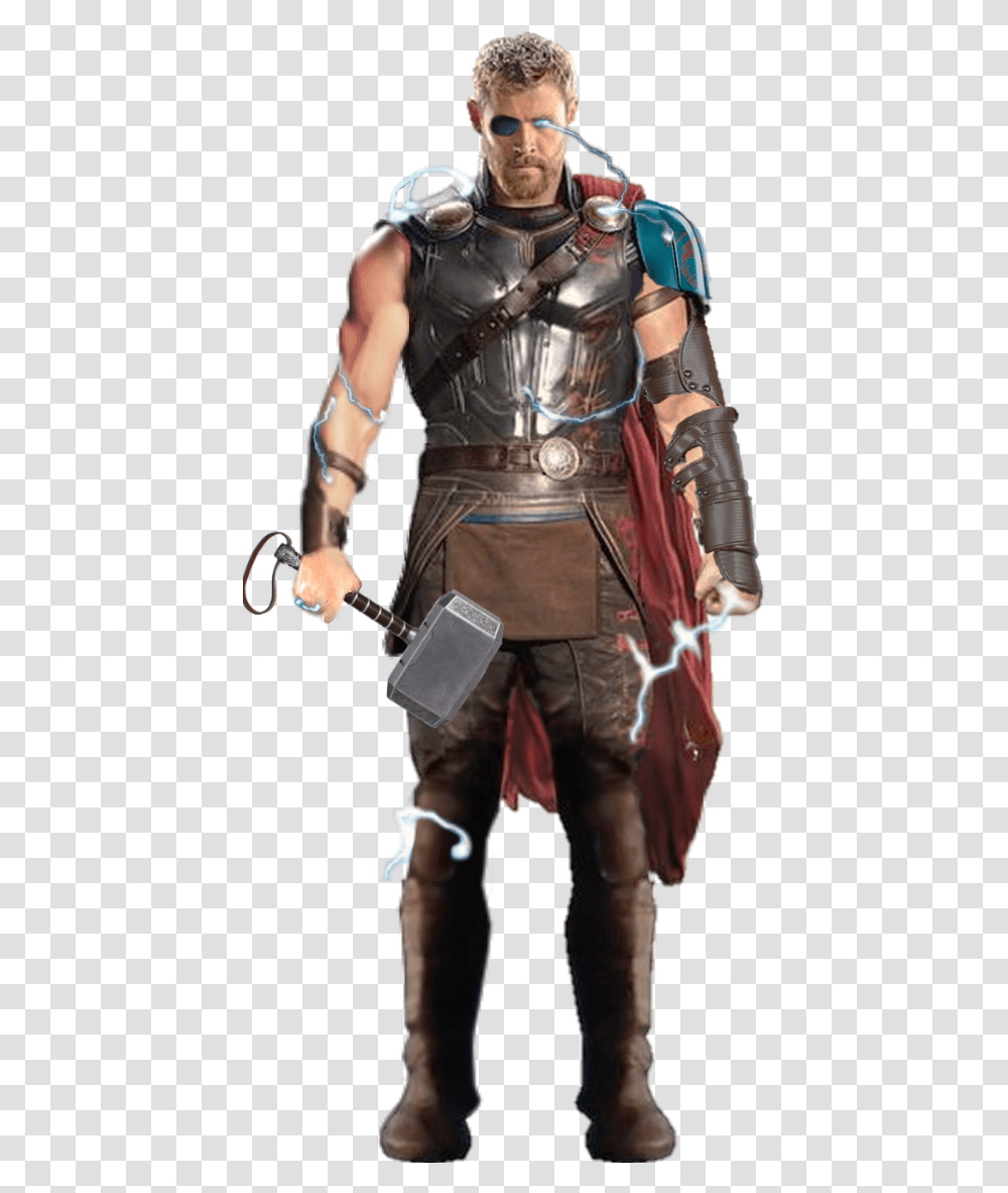 Free Download Mjolnir Thor Ragnarok Clipart Chris Hemsworth Mcu Vs Comics Characters, Costume, Person, Armor Transparent Png